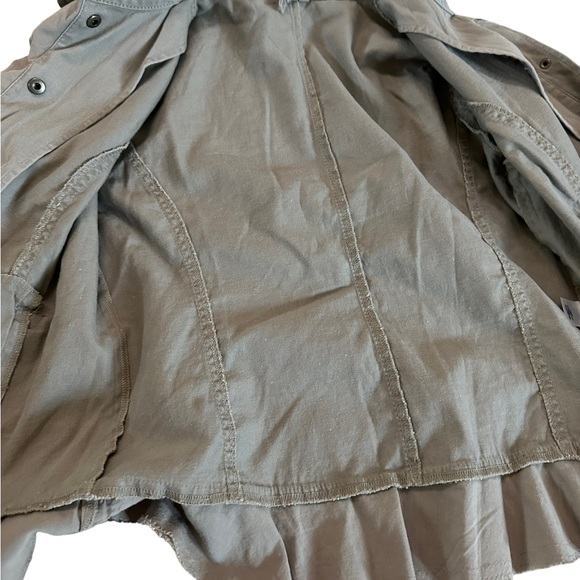 Caslon 100% Cotton Snap Button Ruffle Front Collared Blazer Jacket Size Small - Picture 8 of 17